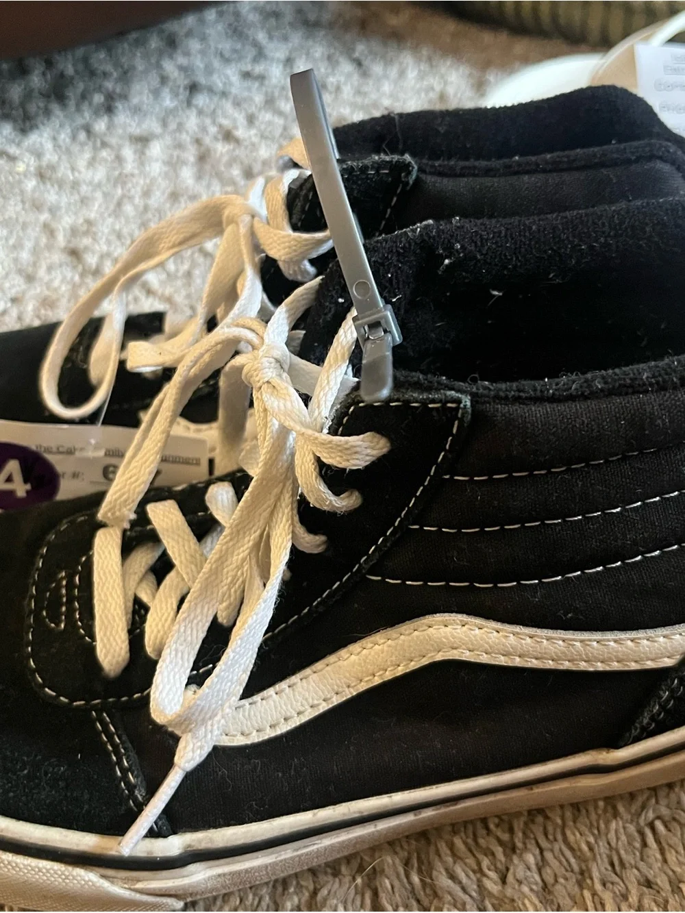 Vans Kids Black and White High-Top Sneakers